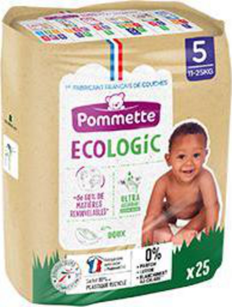 Couches écologiques Pommette ecologic T5 - 11/25 Kg - 1 paquet