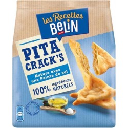 Belin Les Recettes Pita Crack’s Nature avec une Pointe de Sel 100% Ingrédients Naturels 100g (lot de 6)