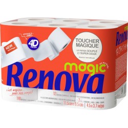 Renova Papier toilette Magic 4D x12 (lot de 2 soit 24 rouleaux)