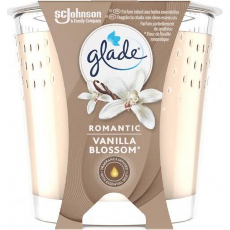 GLADE Bougie désodorisante parfum Romantic Vanilla Blossom 129g