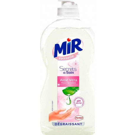 Mir Vaisselle Secret de Soin Aloé Vera Peaux Sensibles Dégraissant 500ml (lot de 10)