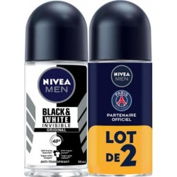 NIVEA MEN Déodorant à bille Black&White 50ml (lot de 2) roll-on 50ml