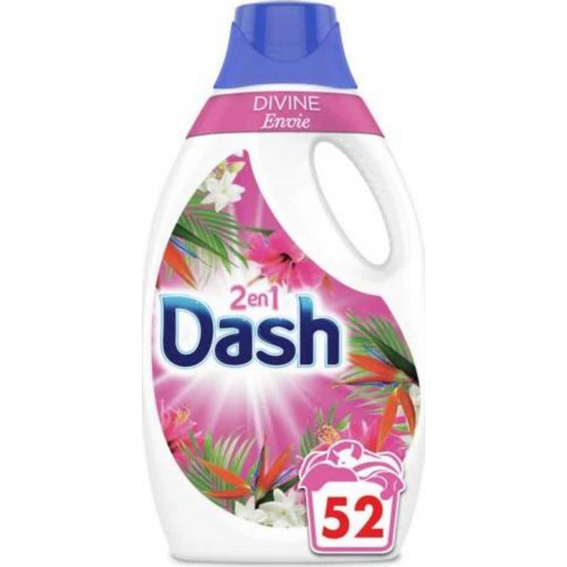 Dash Lessive liquide 2en1 Coquelicot & Cerisier 2.6L x52 