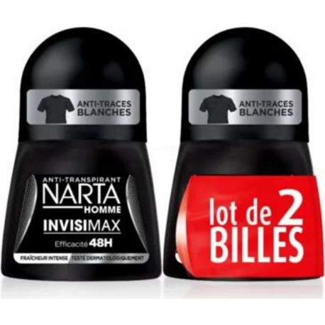 Narta Déodorant bille homme Invisimax 2x50ml