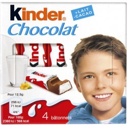 KINDER Chocolat 4 Bâtonnets 50g