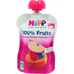 HIPP 100% Fruits Pommes Pêches Fruits des bois 90g