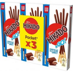 LU Mikado Biscuit Pocket Chocolat au Lait 39g (lot de 3)