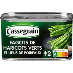 CASSEGRAIN Fagots de Haricots Verts extra fins et liens de poireaux 220g