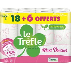 Le Trèfle Papier toilette Maxi Douceur 18+6 rouleaux