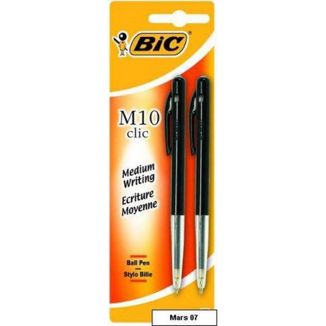 BIC M10 RECTRACTABLE NOIR x2