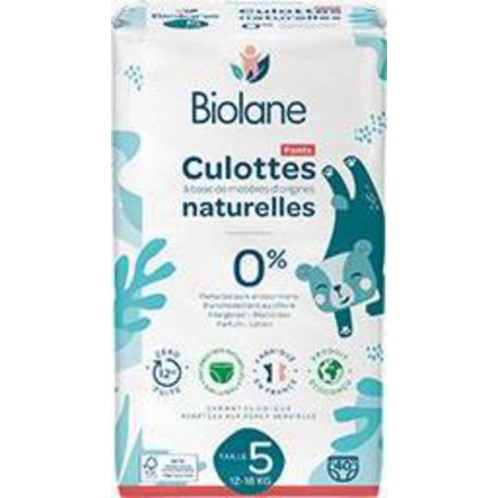 BIOLANE Culottes naturelles, Taille 5 12-18+Kg x40 - DISCOUNT