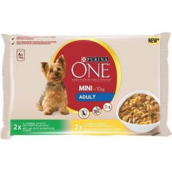 PURINA ONE MINI ADULT DINDE/AGNEAU 4X100g