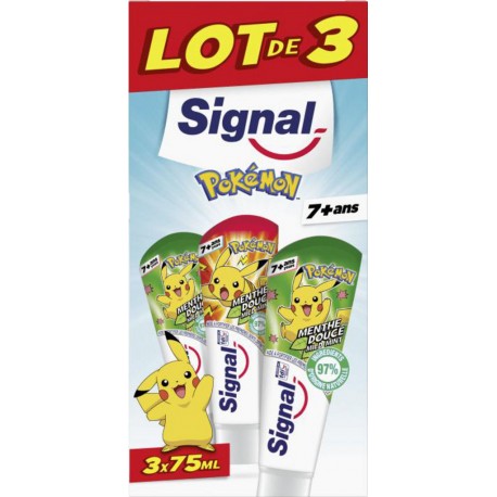 Signal Dentifrice enfant Menthe Pokémon +7 ans 75ml (lot de 3) tube 75ml