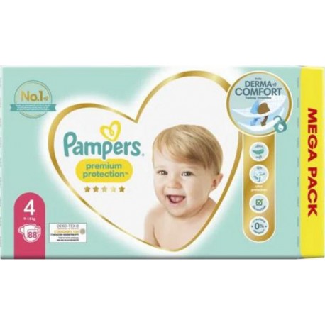 Pampers Couches Premium Protection Taille 4 9-14Kg x88