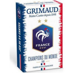 Grimaud FFF - Champion du monde - les cartes de l'Equipe de France de Football - Grimaud - jeu de 54 cartes cartonnées plastifié