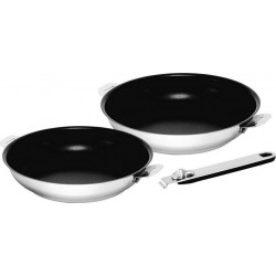 Kitchen Fun Batterie de cuisine Move-On 2 poêles diam24-28cm + 1 manche