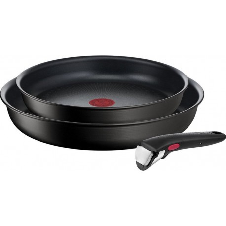 TEFAL Batterie de cuisine Ingenio Eco Resist 2 poeles 24cm 28cm et poignée L7679302