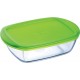 PYREX Plat au four Plat en verre couvercle plastique 2.6L