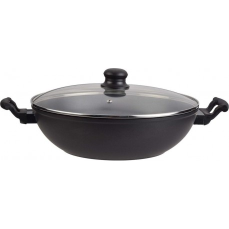 ESSENTIELB Wok Aluminium forgé Noir diam32cm