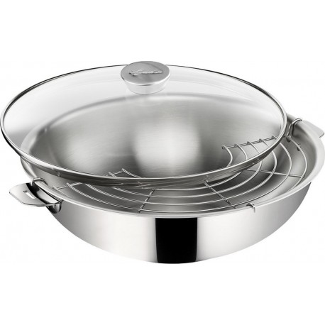 LAGOSTINA Wok Salvaspazio+ inox non revetu 30cm