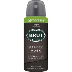 Brut Déodorant Musk Compressé Efficacité Longue Durée 100ml (lot de 4)