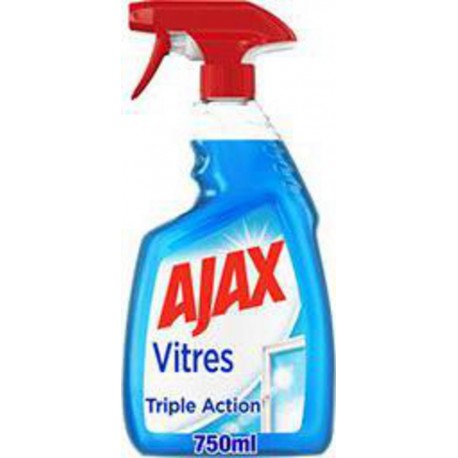 Ajax Nettoyant vitres Triple Action 100% sans traces 750ml (lot de 6)