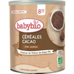 BABYBIO Céréales bébé dès 8 mois Cacao avec quinoa BIO 220g