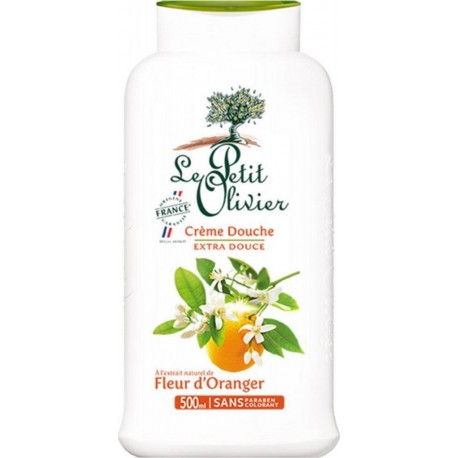 Le Petit Olivier Crème de Douche Extra Douce à l’Extrait Naturel de Fleur d’Oranger 500ml (lot de 4)