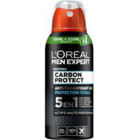 L'Oréal Men Expert - Déodorant Homme Spray Compressé 48h 5en1 Carbon Protect 100ml