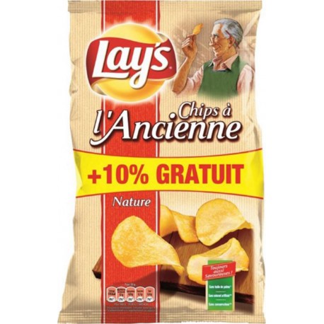 Lay's Chips à l’Ancienne Nature + 10% Gratuit 330g (lot de 6)