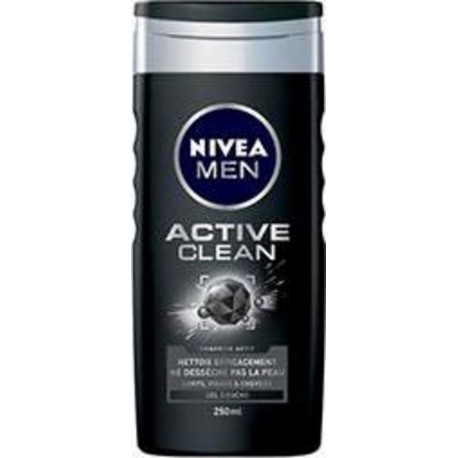 Nivea Men Gel douche Active Clean 3 en 1 charbon actif 250ml