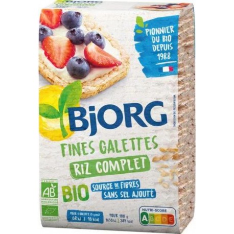 BJORG FINES GALETTES RIZ COMPLET BIO 130g