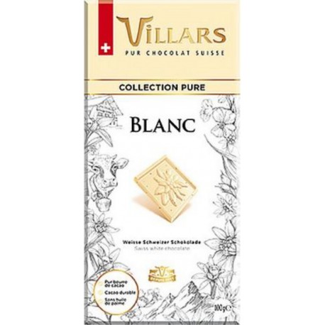 VILLARS TABLETTE PUR BLANC100G