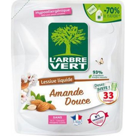 L'Arbre Vert Lessive Amande Douce RECHARGE x33 1,5L