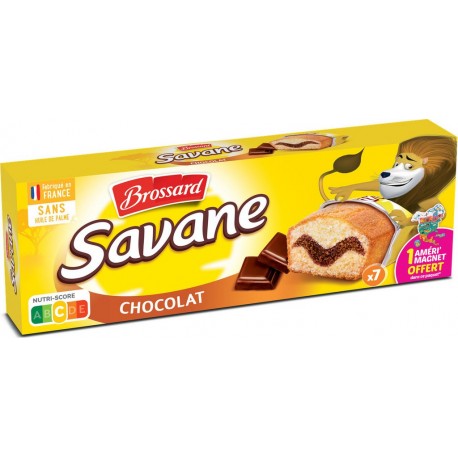 Brossard Gâteaux Chocolat Savane 7x30g (lot de 8 soit 56 sachets individuels)