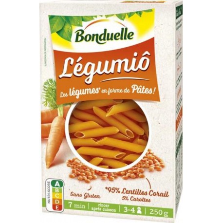 BONDUELLE Légumiô 95% Lentilles Corail 5% Carottes 250g