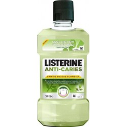 Listerine Bain De Bouche Anti-Caries Goût Thé Vert Frais Et Doux Sans Alcool 500ml (lot de 3)