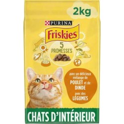 Friskies Croquettes Chats d'Intérieur Poulet et Légumes 2Kg