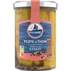 PETIT NAVIRE Filets de thon huile d'olive vierge extra & 5 baies 180g