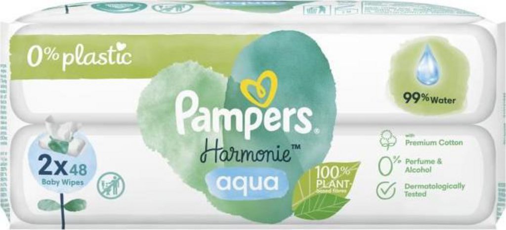 Pampers Harmonie Aqua Lingettes x96 