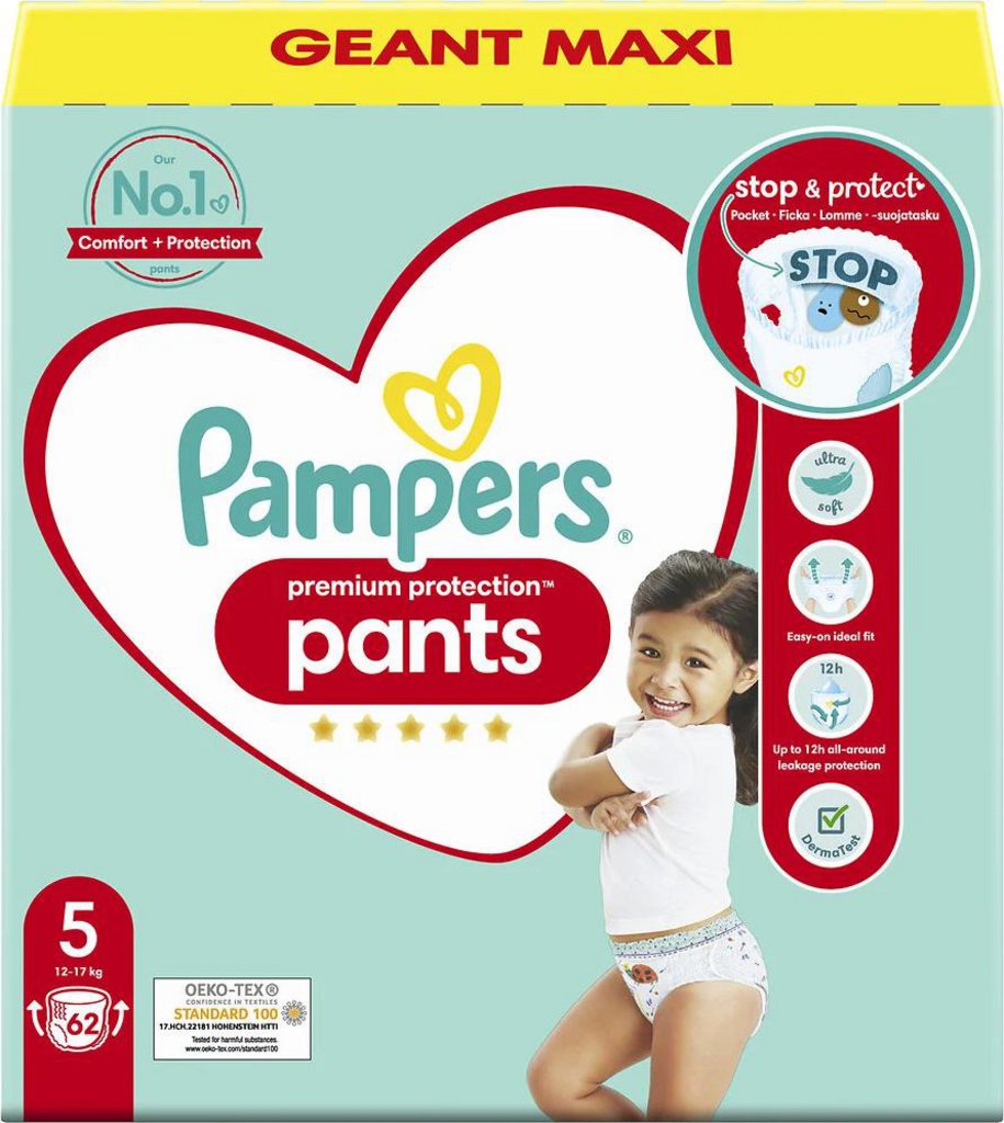 Pampers Culottes Premium Protection Pants Taille 5 x62 