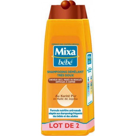 Mixa Shampooing démêlant Bébé Karité 2x250ml 2 flacons 250ml - 500ml