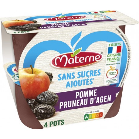 Materne Compotes Pomme Pruneaux 4x100g 400g