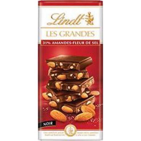 Lindt Tablette de chocolat noir Amandes / Fleur de sel 150g