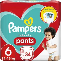 PAMPERS BABY DRY PANTS T6 X34 (lot de 2)