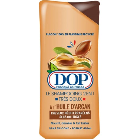 DOP Le Shampooing 2 en 1 Très Doux à l’Huile d’Argan 3 Sans Silicone 400ml