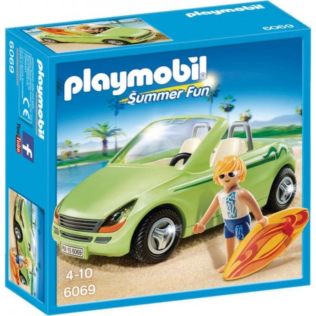 PLAYMOBIL SURFEUR ET VOITURE DECAPOTABLE 6069