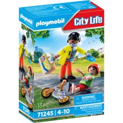 PLAYMOBIL CITY LIFE SECOURISTE AVEC BLESSE 71245