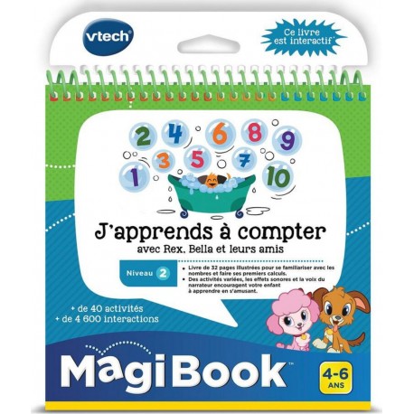 VTECH LIVRE MAGIBOOK J'APPRENDS A COMPTER AVEC REX, BELLA ET LEURS AMIS