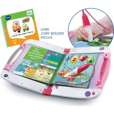 VTECH LIVRE MAGIBOOK V2 STARTER PACK ROSE + LIVRE CORY BOLIDES ROSE